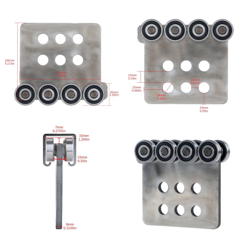 Fuperoo 8 Wheel Trolley Assembly Rollers.Eight Bearing Trolley Assembly.The top