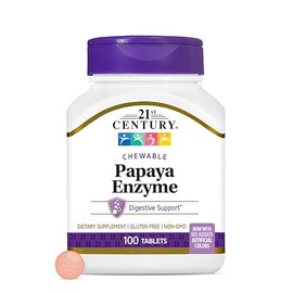 21st Century Papaya Enzyme Chewable Tablets, 100 Count