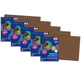 Prang Construction Paper, Dark Brown, 12" x 18", 50 Sheets Per Pack, 5 Packs