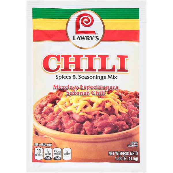 Lawry's Spices & Seasonings Chili, 1.48 oz, pack of 12
