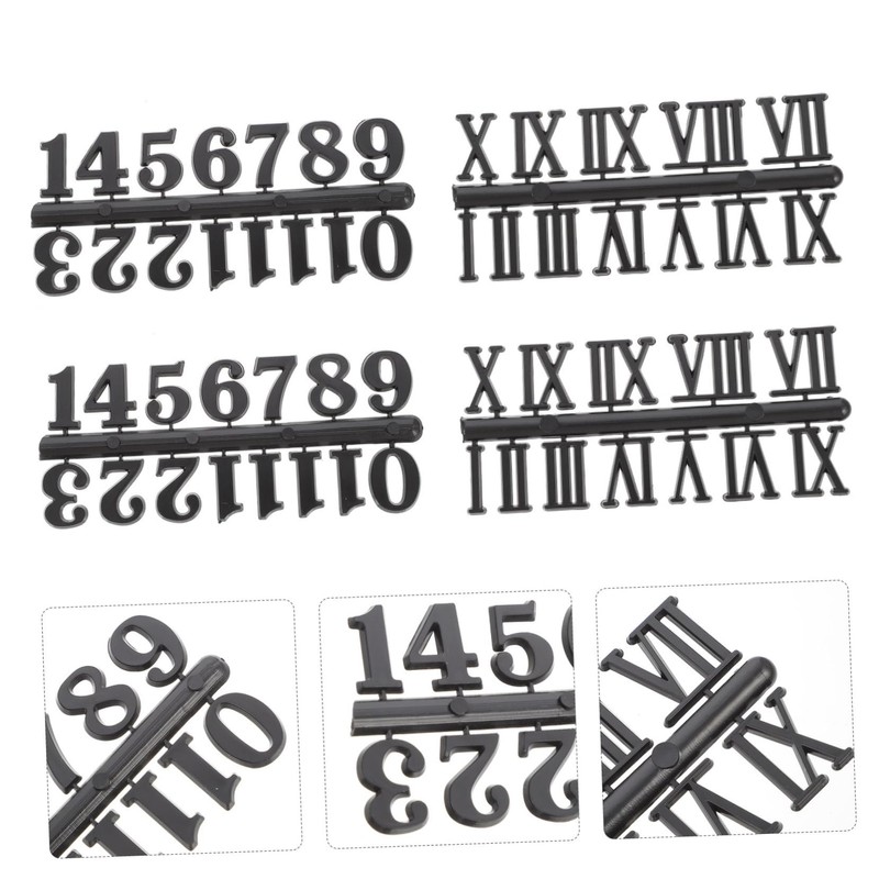 Tofficu 6pcs Clock Numeral Kit Arabic Roman Replacement Parts for