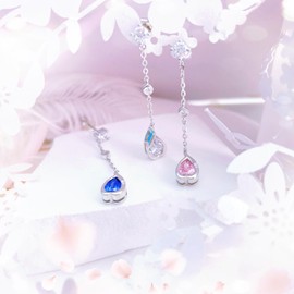 YUIITU Women's Earrings, Popular, Birthstone Earrings, Swinging, 925 Silver, Heart Earrings, Hypoallergenic, 18K Gold, Brachilla Plated, Stylish, Long Earrings, Women's, Jewelry, Gift, Christmas,