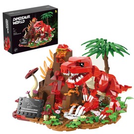 GregYoung Volcano Forest Dinosaur Building Blocks Set,Mini Tyrannosaurus Rex Toy Set,559 Pcs Creative Toys Gifts for Adults and Kids,Desktop Decoration