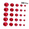 Baluue 300pcs Ab Red Flat Bottom Rhinestones for Nail Art