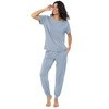 Women's Bamboo Pajamas Set with Two Pockts Short Sleeve Crew
