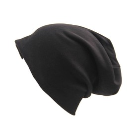 UTTPLL Unisex Baggy Cotton Beanies Lightweight Hip-Hop Soft Slouchy Stretch Beanie Hat Chemo Caps for Men Women Black One Size