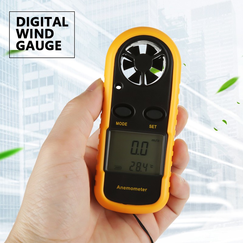 Portable Digital Anemometer Wind Speed Gauge Air Flow Speed Temperature