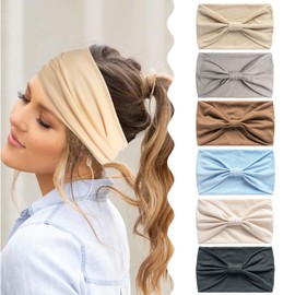 Headbands for Women's Hair UK Head Scarfs Wide Soft Ladies Headband Boho Fashion Bandanas Knot Adult Hairbands Elastic Sport Running Yoga Head Wraps (DELICATE)