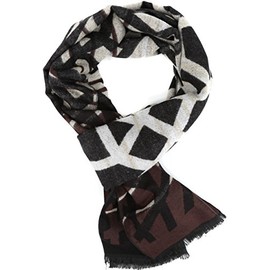 Sakkas 16135 - Louek Long Wide Multi Colored Patterend UniSex Cashmere Feel Scarf - Brown - OS