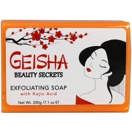Geisha, Kojic Acid Soap - 7 oz / 200g - BIG SIZE Skin Brightening Bar, Helps to Reduce Pigmentation on: Face, Body, Hands, Knuckles, with Coconut Oil,