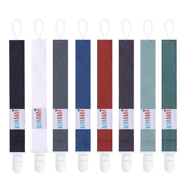 ALVABABY Pacifier Clips 8 Packs Paci Clip Holder Leashes Binky