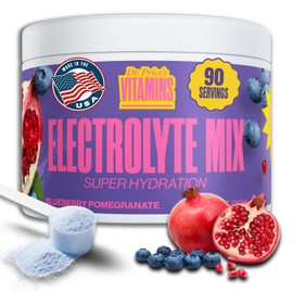 Electrolyte Mix Supplement Powder, 90 Servings, 72 Trace Minerals, Potassium, Sodium, Electrolyte Replacement Keto Drink  Blueberry-Pomegranate...    