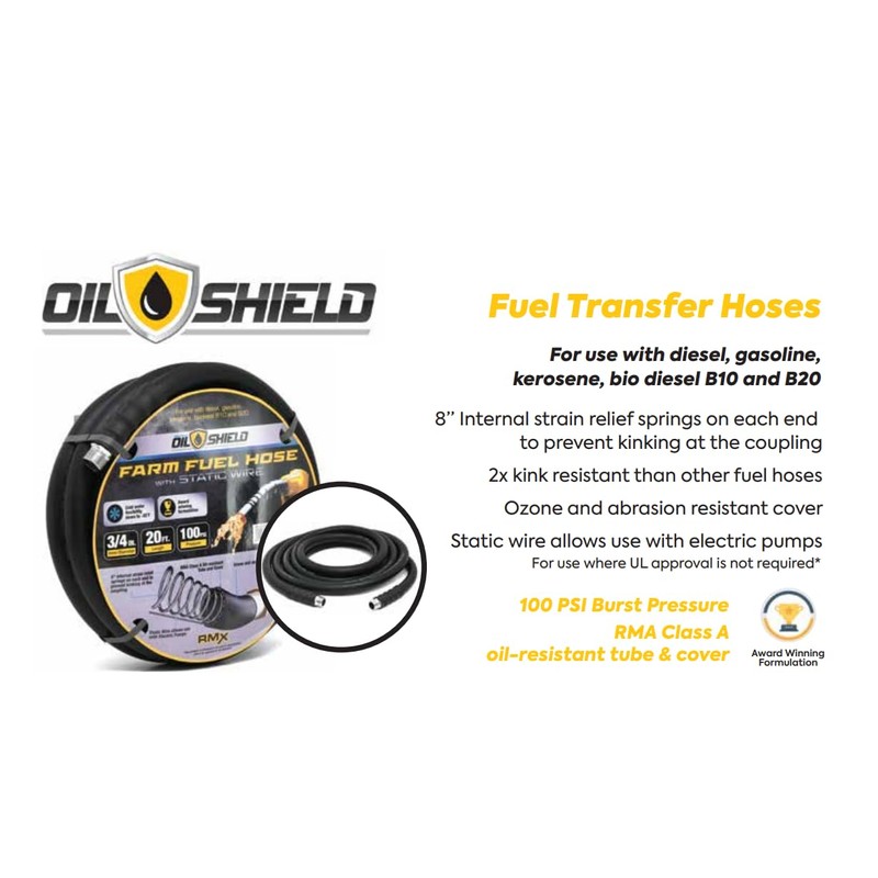 OIL SHIELD 3/4" x 14 ft Rubber Farm Fuel Transfer