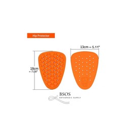 BSOS Orthopedic 3D CE Level 2 Hip Protector Pads, Coccyx Pad, Racing MotorCycle BMX, Elderly Prone to Falls (Orange, 2 Pieces)