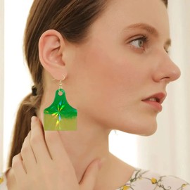 YOUNAFEN Earring Resin Mold Holographic Mold Cow Tag Shape Resin Molds Epoxy Resin Casting Molds DIY Keychain Jewelry Pendant