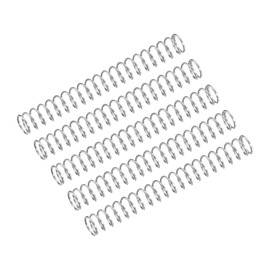 sourcing map Compression Spring, 5Pcs 304 Stainless Steel, 6mm OD, 0.6mm Wire Size, 50mm Free Length, Silver Tone