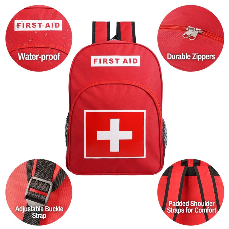 First Aid Backpack, Emergency Medical Backpack, Waterproof & Large Capacity,