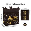Black Birthday Bag with Tissue Paper and Greeting Card, 13'x10.2'x4.9',