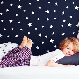 Stickerscape Star Wall Stickers (Standard - 4 Sheets - White) | Space Wall Stickers for a Night Time Themed Bedroom or Nursery | Easy to Apply, Cleanly Removable