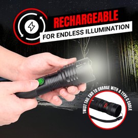 GearLight S2000 LED Flashlight High Lumens - Super Bright, Powerful, Mid-Size Tactical Flashlight for Outdoor Activity & Emergency Use - S2000-1 Pack, (Batteries Not Included)