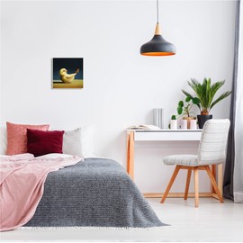 Stupell Industries Yoga Chicks Boat Pose Funny Farm Bird Painting, Design by Lucia Heffernan Wall Plaque, 12 x 12, Yellow