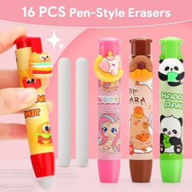 KOSTACHI Pack of 16 Erasers Party Bags Children's Birthday Party 5 6 7 8 9 10 Years Eraser Pen for Give Aways Children's Birthday Party & Party Favours Children's Birthday Party