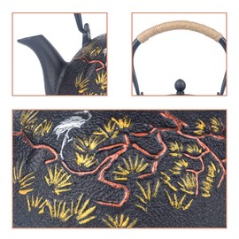 7 Pieces Japanese Cast Iron Teapot Cup Set Tea Kettle with Infuser and Trivet(40 oz)