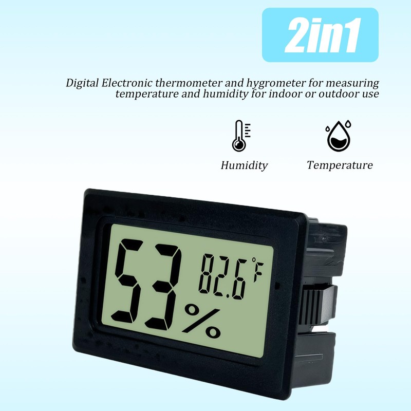 2 Pack Reptile Thermometer,with Probe Accurate Hydrometer Humidity Meter and