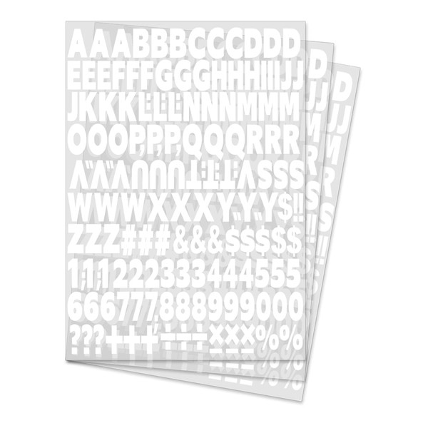 504 Piece 1 Inch Iron On Heat Transfer Letters and Numbers Alphabets Numbers Fabric Vinyl Letter DIY for Sport Jerseys T Shirts Clothes Slogan Printing Crafts Decoration (White)
