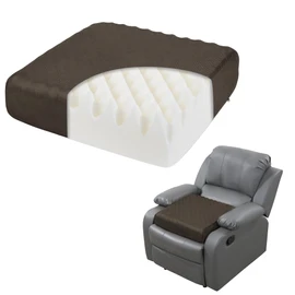 HOMBYS 5" Thick Egg Shaped Foam Recliner Chair Cushion for Elderly, Thicken & Extra Large Seat Cushion Chair Pad for Couch, Armchair, Wheelchair for Easy to Stand Up & Reduce Hip & Lumbar Pain, Brown
