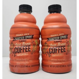 Trader J's Pumpkin Spice Flavored Cold Brew Coffee Concentrate, 32 oz (32oz - 2 pack, Pumpkin Spice)
