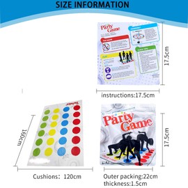 HONGECB Balance Floor Game Pad Mat, Twisting Games, Floor Game with Play Mat, Twisting Game for Children & Adults, Team Game, Fun Game for Children's Birthdays, 2-4 People