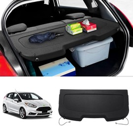 Powerty Cargo Cover for Ford Fiesta Hatchback 2011-2019 Retractable Trunk Cover Trunk Shielding Shade for Fiesta Accessories Cargo Luggage Cover No Gap (Can Withstand Load)
