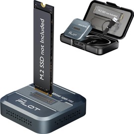 AMZPILOT Tool-Free M.2 SSD to USB C Dock with Travel Case 10Gbps Aluminum