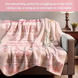 SECOGM Gifts for Daughter, Daughter Birthday Gifts from Mum Dad, Daughter Gifts, Christmas, Valentine's Day Daughter Blankets Gifts, Fluffy Daughter Blanket 60" x 50" (Pink)