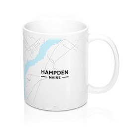 Hampden, Maine ME Map Mug (11 oz)
