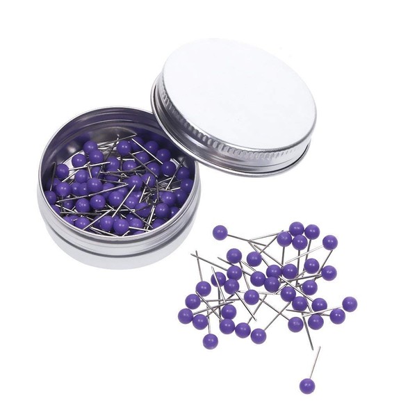 Tupalizy 1/8-Inch Map Tacks Plastic Beads Head, Steel Point, 120-count