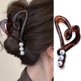 Pearl Banana Clip for Women Banana Clips Hair for Thick Hair French Hair Barrettes for Hair Styling Accessories Elegant Claw Clips for Thin Hair Fashion Hair Pearls Hair Claw Hair Decorations