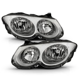 ACANII - For 1999-2004 Chrysler 300M Chrome Headlights Headlamps Head Lamps Lights Replacement Driver + Passenger Side