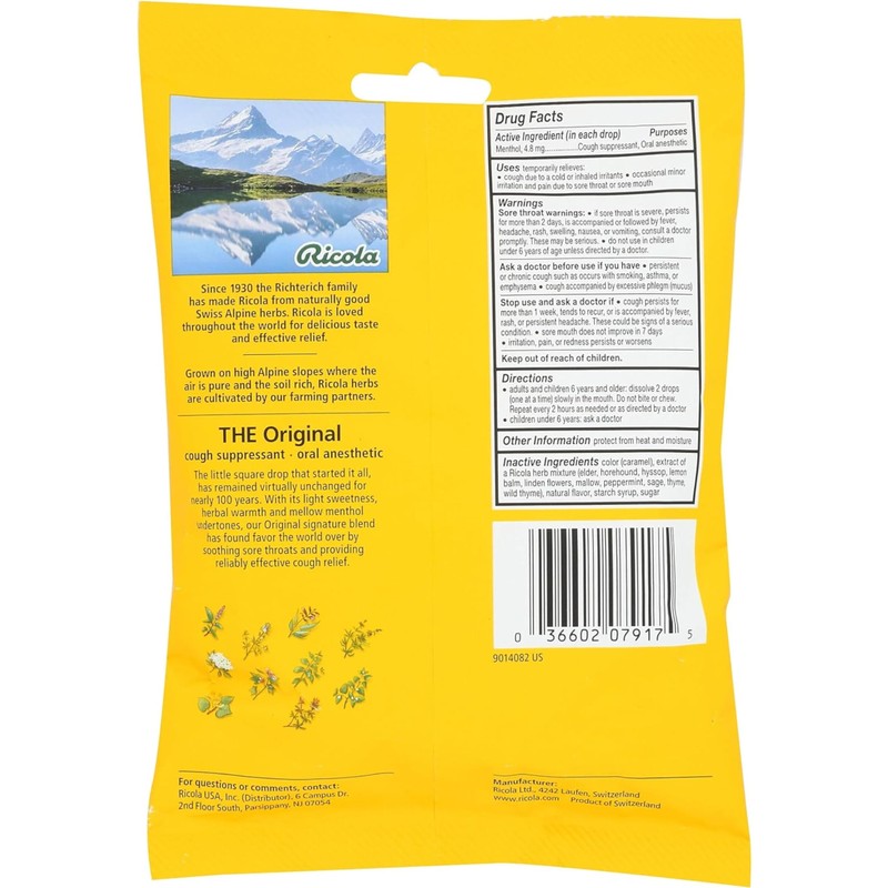 Ricola - Cough Drop Original Herb - Case of 8-21