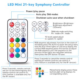 ruimeimei Mini DC5-24V 21 Keys 2811 Remote Control RF Controller for WS2811 WS2812B 2811 2812 LED Strip Light