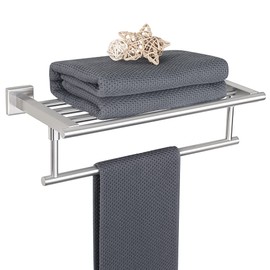 Alise 16 Inch Towel Racks for Bathroom, Towel Rack Wall Wounted with Tower Bars, SUS 304 Stainless Steel Bathroom Shelf, Heavy Duty Hand Towel Holder (Brushed Nickel)