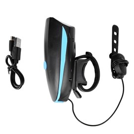 USB Charging High Bright Front Light Cycling Horn Warning Lamp for Bike Bicycle Blue