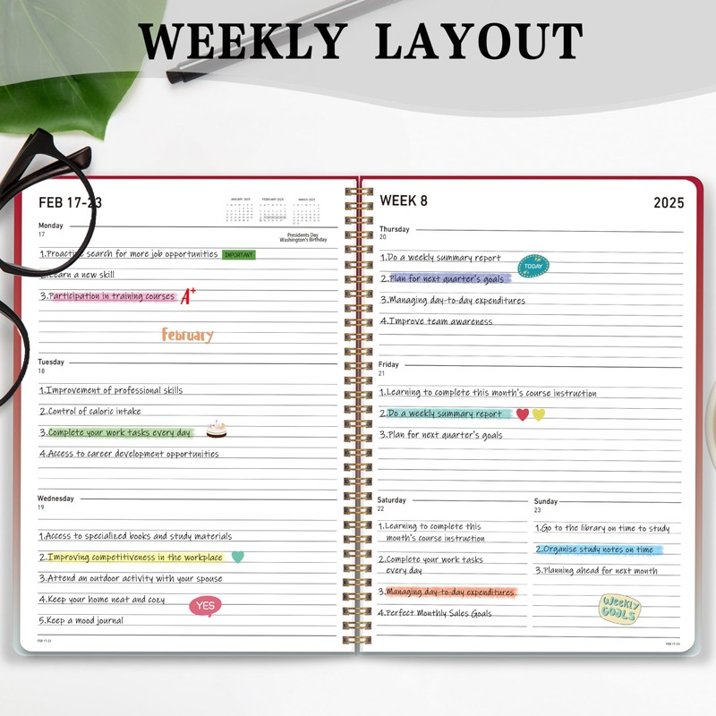 Calendar Planner 2025 Weekly & Monthly Planner from Jan 2025