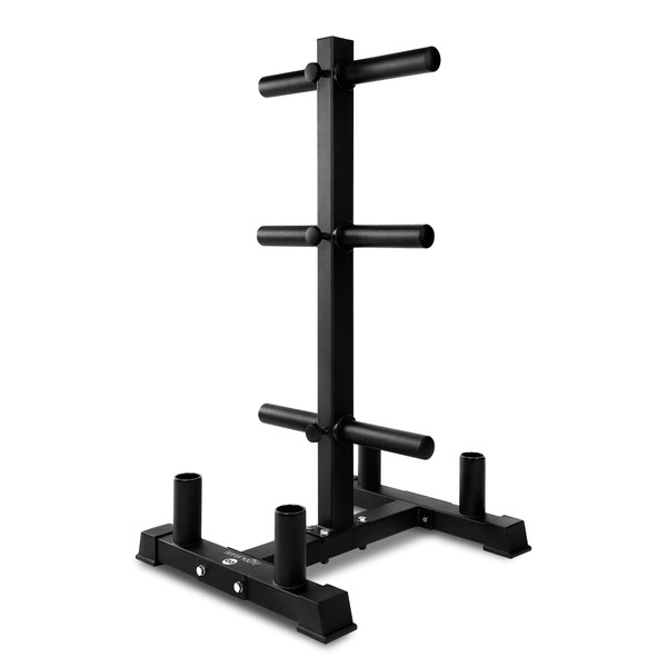 SereneLife Olympic Weight Plate Rack - 800 Pounds Capacity, Heavy Duty Gym Organizer, Scratch Resistant Frame, Powder-Coat Finish, Easy to Assemble, Compact & Space-Saving