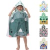 Kids' Cartoon Fresh Style Quick-Drying Beach Bath Robe Hooded Cape for Outdoor Hot Springs Etpf-2-36+75x75cm 4ea