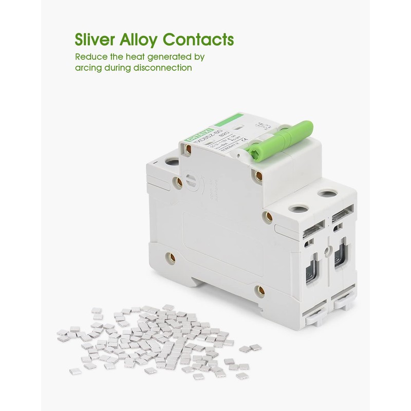 12V-110V DC Miniature Circuit Breaker, 10 Amp 2 Pole Battery
