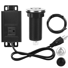 Air Switch Kit for Garbage Disposal, Sink Top Air Switch for Food Waste Disposal, 3.58” Extra Long Air Button (Brushed Stainless Steel)