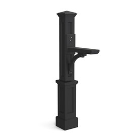 Mayne Mayne Newport Plus Mailbox Post with Standard Arm C Weather-Resistant, Durable Classic Design C Easy-to-Install Outdoor Mailbox Post