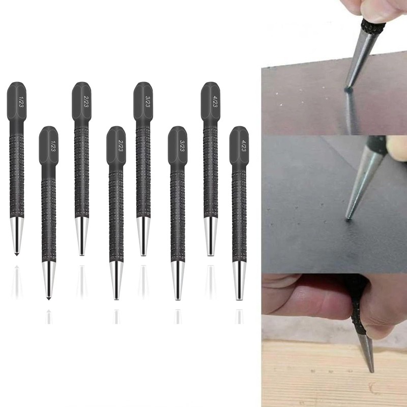 9PCS Centre Punch, Nail Punch Positioning Set for Positioning Center